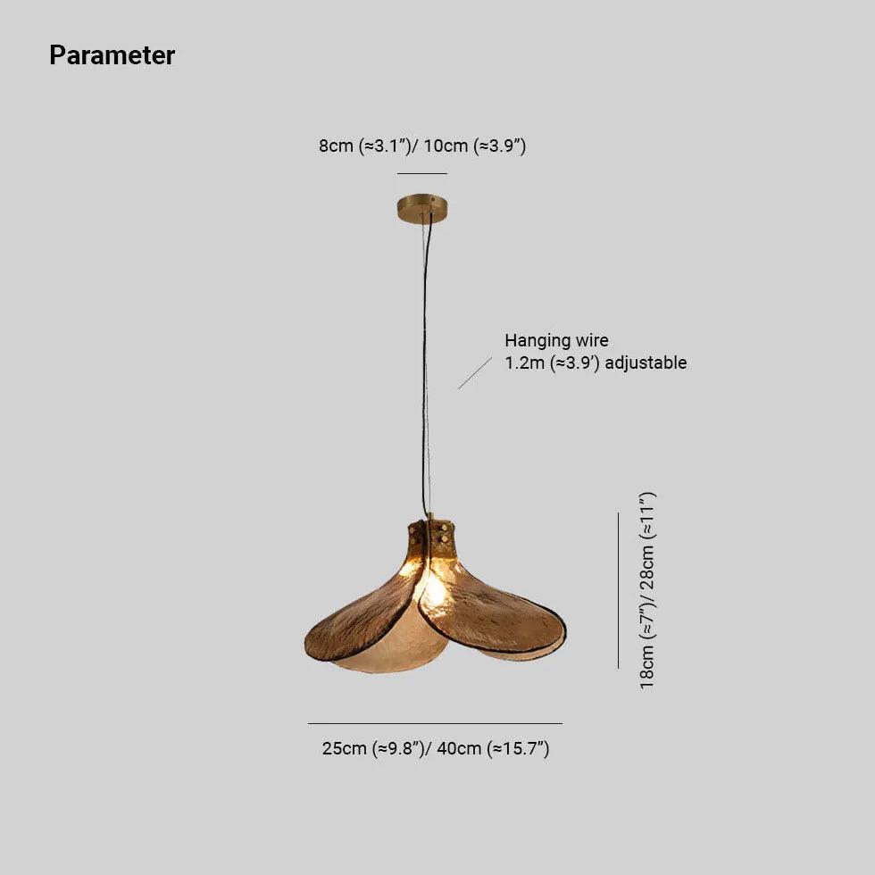 Clover-shaped Amber Glass Vintage Pendant Light - Clowas