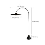 Black Round Shade Arc Floor Lamp - Clowas