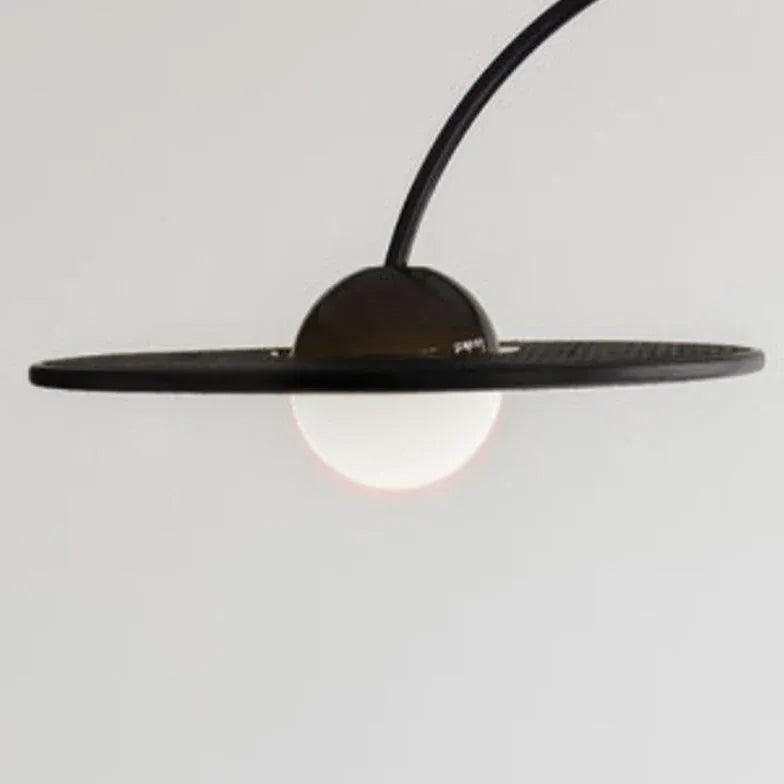 Black Round Shade Arc Floor Lamp - Clowas