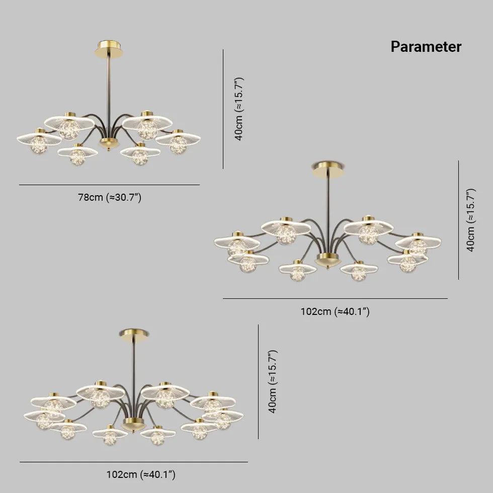 Clear Glass Multi-Head Living Room Chandelier - Clowas