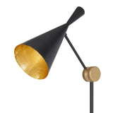 Black Cone Shade Adjustable Floor Lamp - Clowas