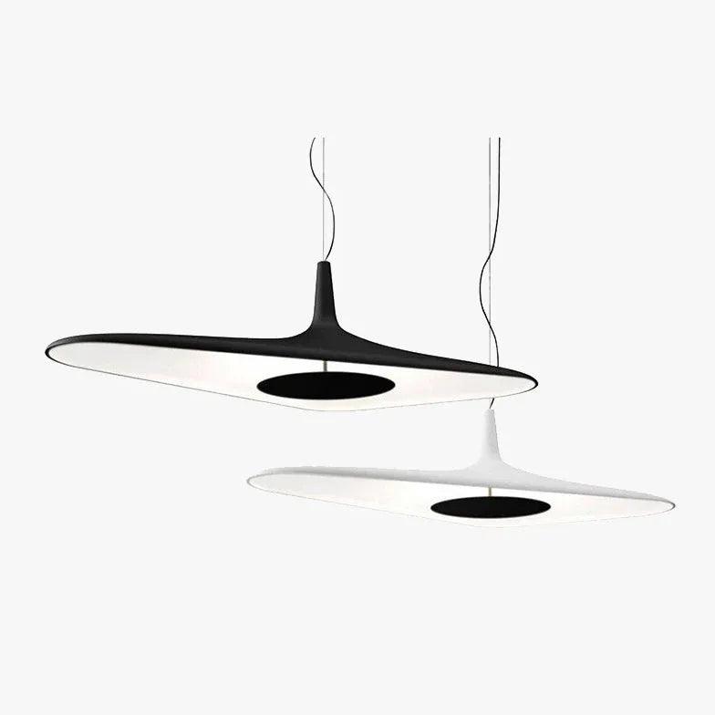 Long Frisbee Black Modern Pendant Light - Clowas