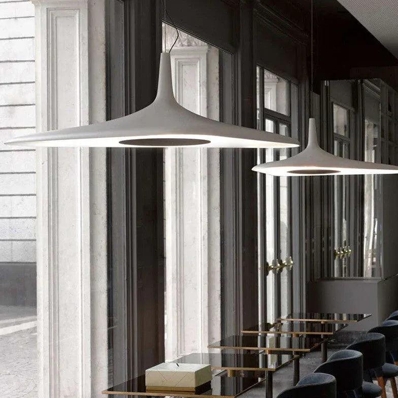 Long Frisbee Black Modern Pendant Light - Clowas