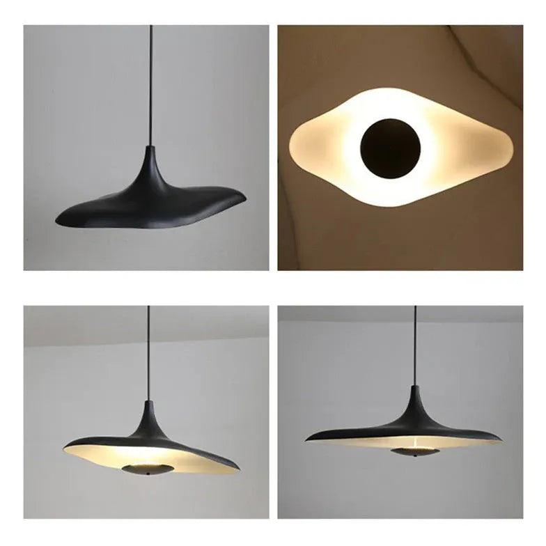 Long Frisbee Black Modern Pendant Light - Clowas