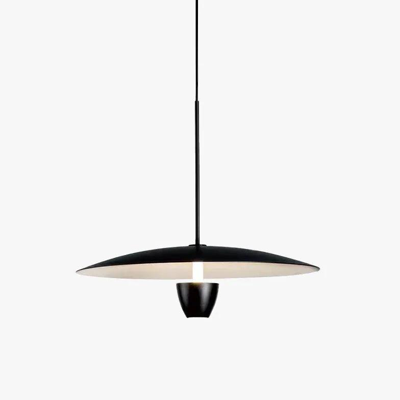Black Disc-Shaped Modern Single-Head Pendant Light - Clowas
