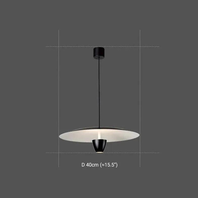 Black Disc-Shaped Modern Single-Head Pendant Light - Clowas