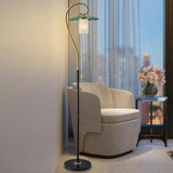Curved Design with Attached Table Floor Lamp - Clowas