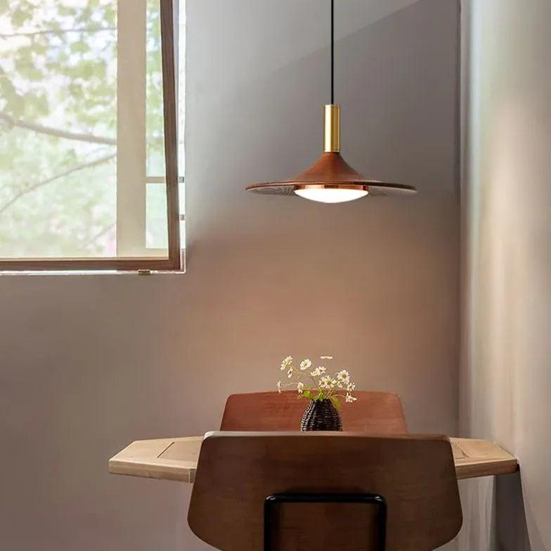 Wooden Lampshade Vintage LED Dining Pendant Light - Clowas