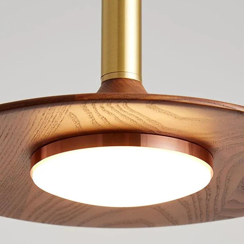 Wooden Lampshade Vintage LED Dining Pendant Light - Clowas
