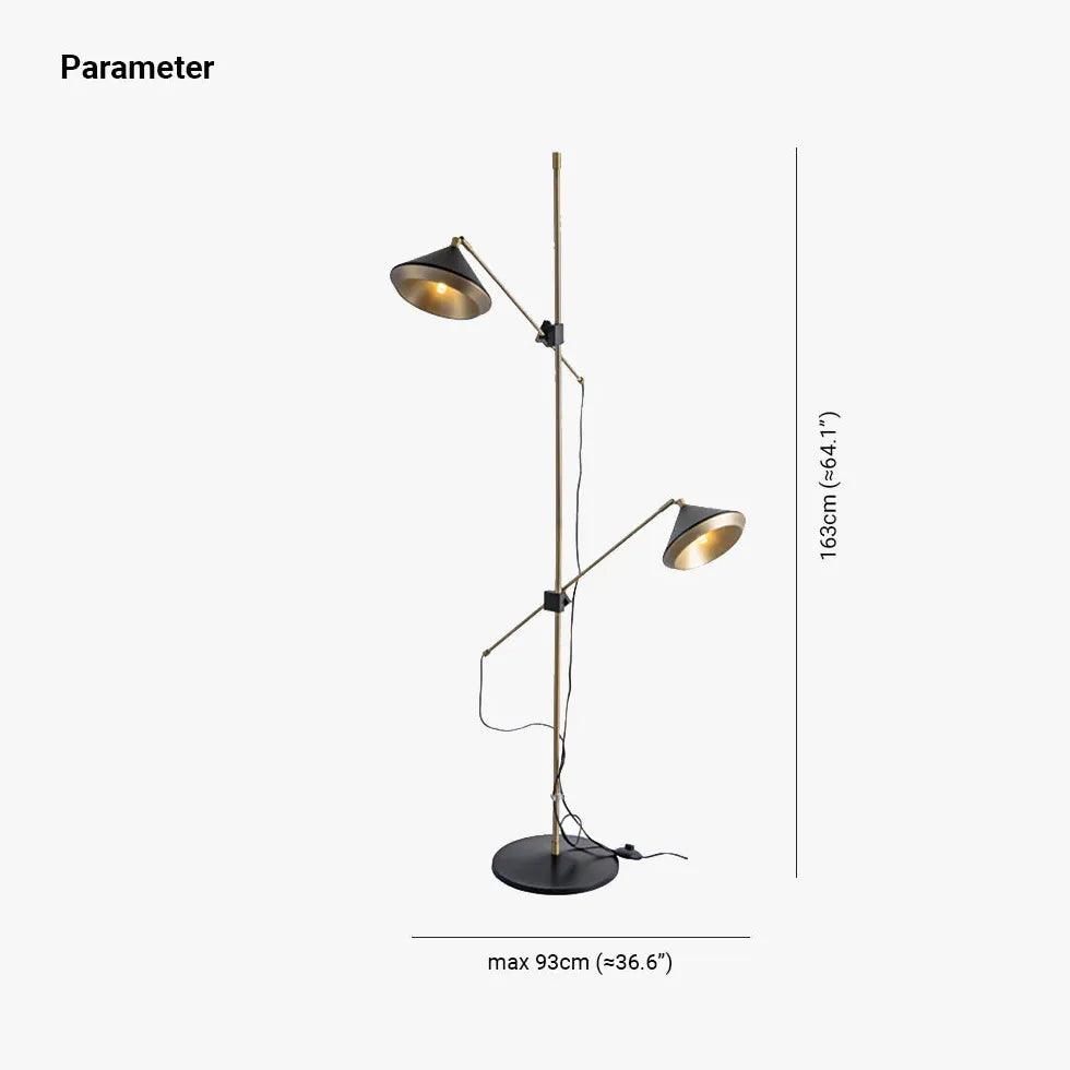 Dual Light Design with Plug Floor Lamp - Clowas
