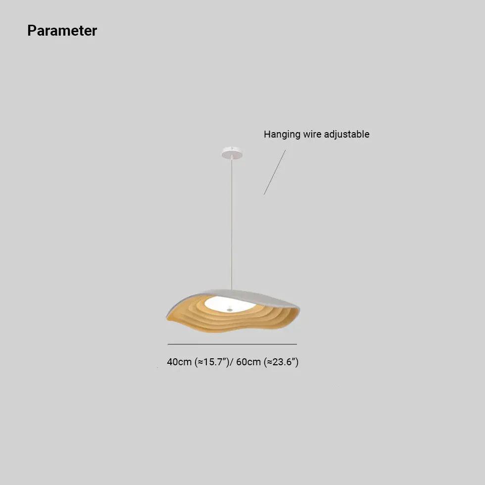 Wavy Lampshade Resin Modern Dining Pendant Light - Clowas
