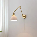 Porcelain Wall Light Brass Vintage - Clowas