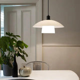 Double Layer White Shade Glass Pendant Light - Clowas