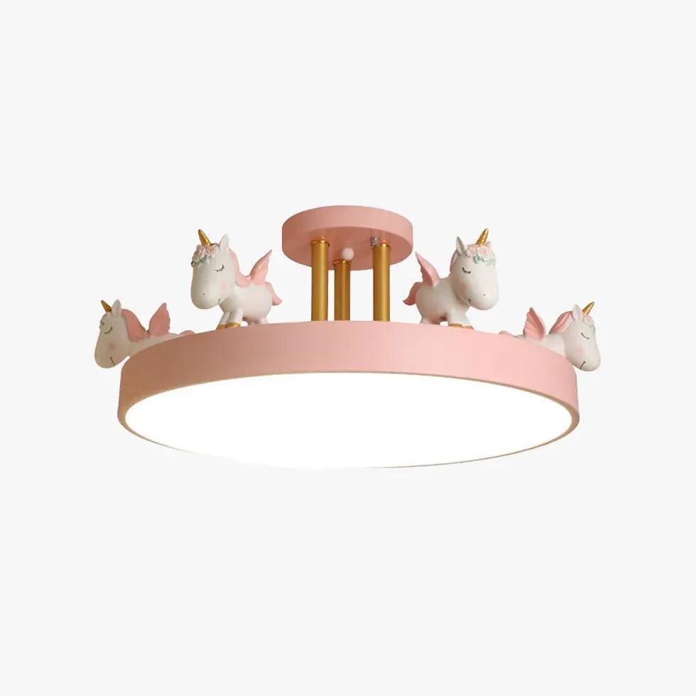 Carousel Horses Bedroom Flush Ceiling Lights - Clowas