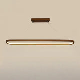 Nordic Wood Oval Pendant Light Dimmable for Dining Room