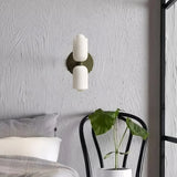 Modern LED Up And Down Opal Glass Wall Light for Bedside, Anti-Glare