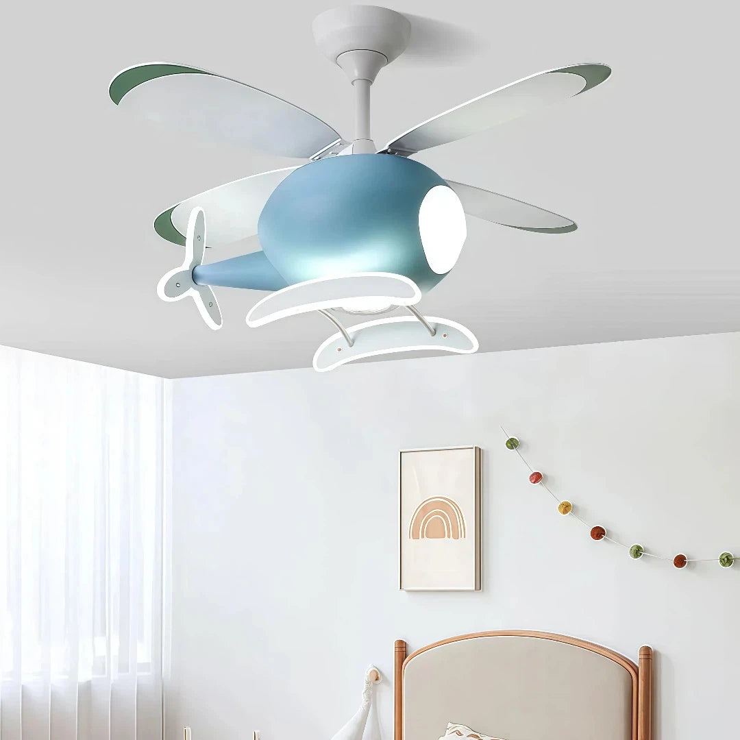Airplane Ceiling Fan with Light Dimmable for Children