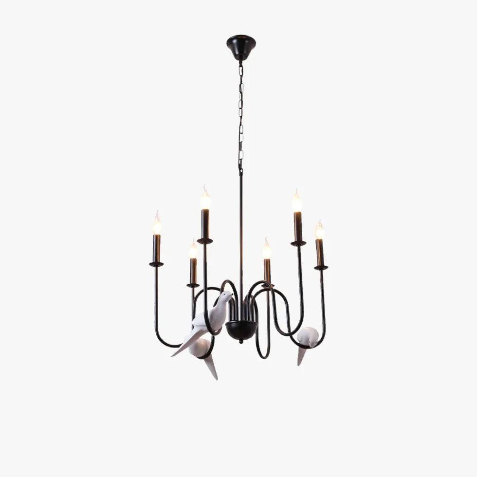 Ceramic Bird Black Vintage Chandelier - Clowas
