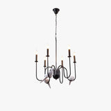Ceramic Bird Black Vintage Chandelier - Clowas