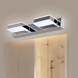 Chrome Square Modern Bathroom Mirror Lights - Clowas