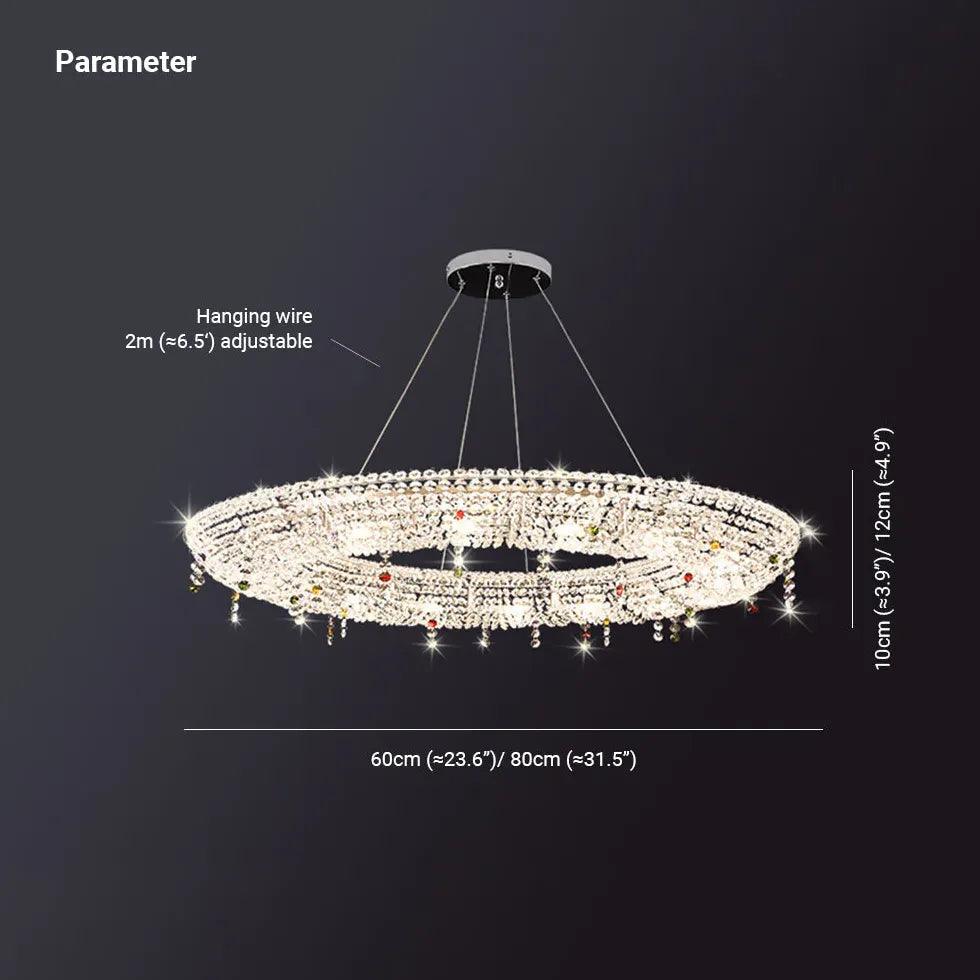 Circular Crystal Living Room Pendant Light - Clowas