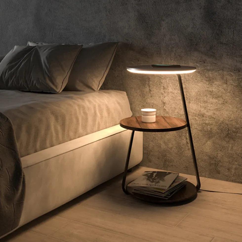 Circular Desktop Floor Lamp with Table - Clowas