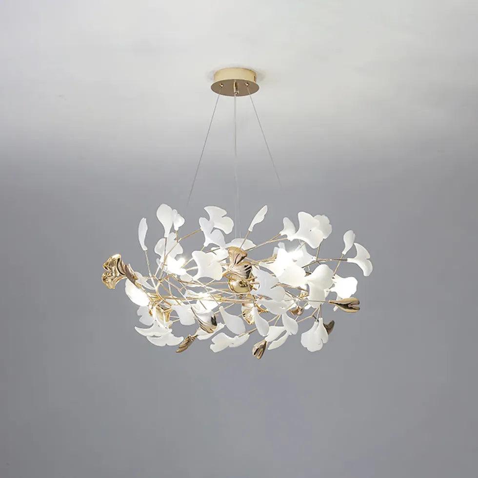Circular Leaves Modern Gold Pendant Light - Clowas