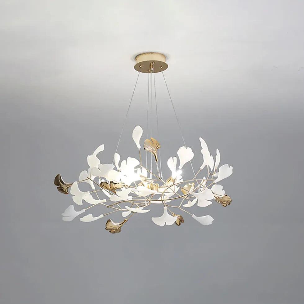 Circular Leaves Modern Gold Pendant Light - Clowas