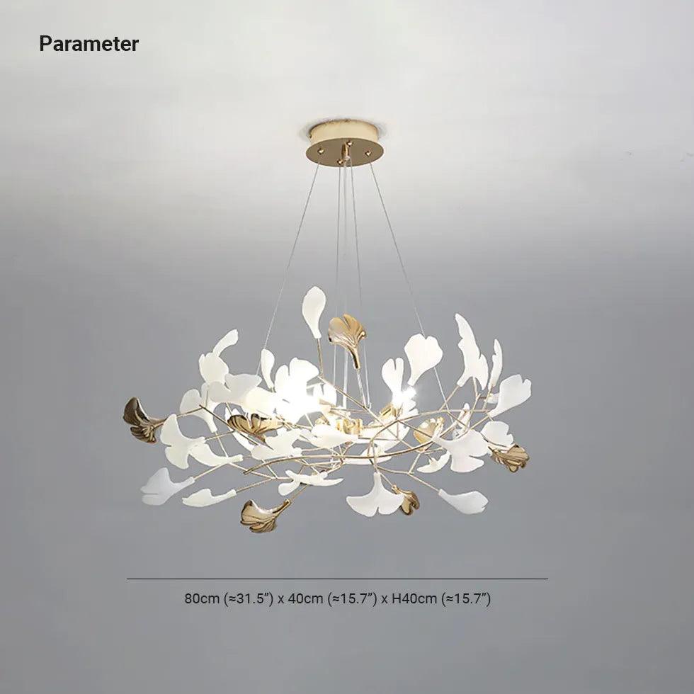 Circular Leaves Modern Gold Pendant Light - Clowas