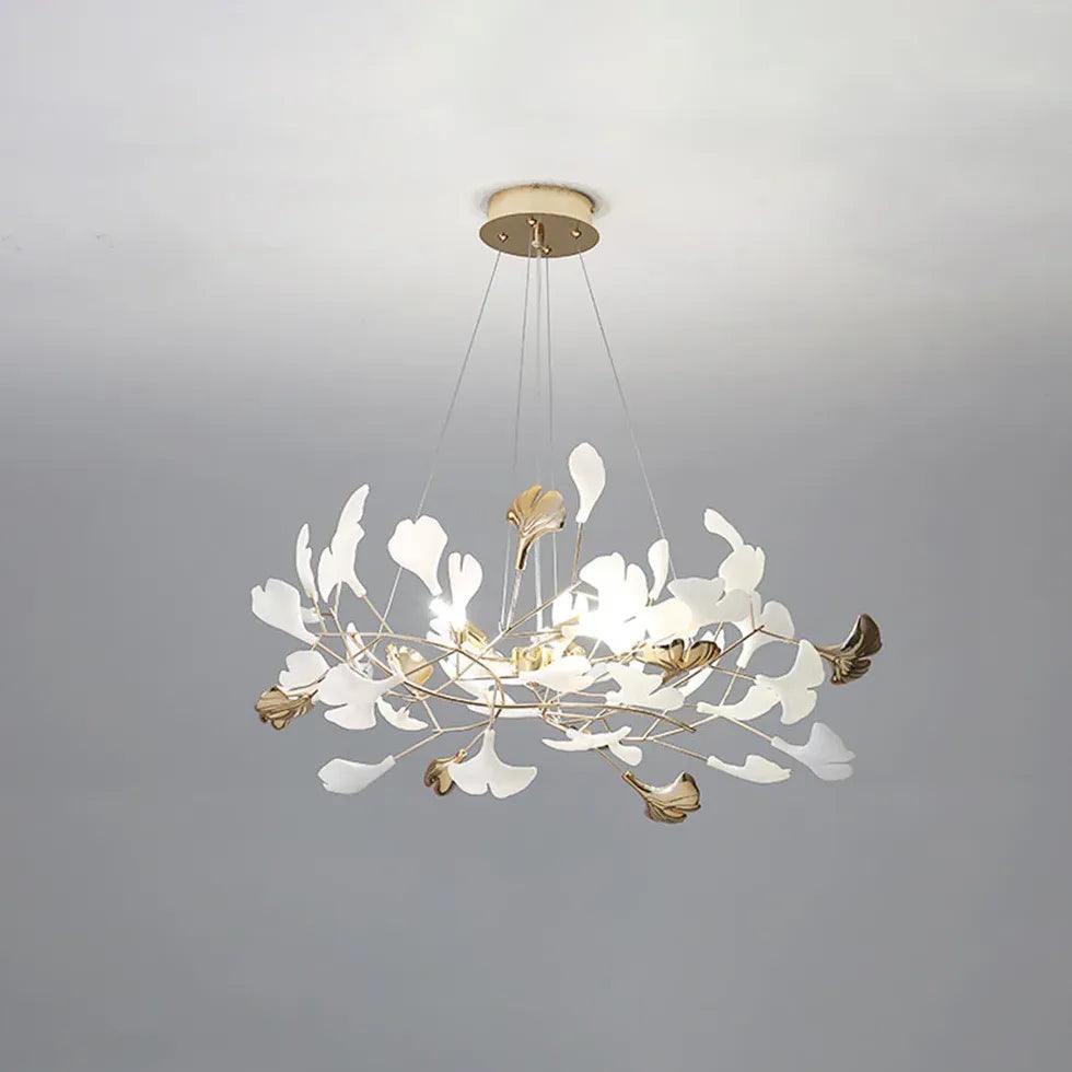 Circular Leaves Modern Gold Pendant Light - Clowas