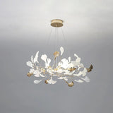 Circular Leaves Modern Gold Pendant Light - Clowas