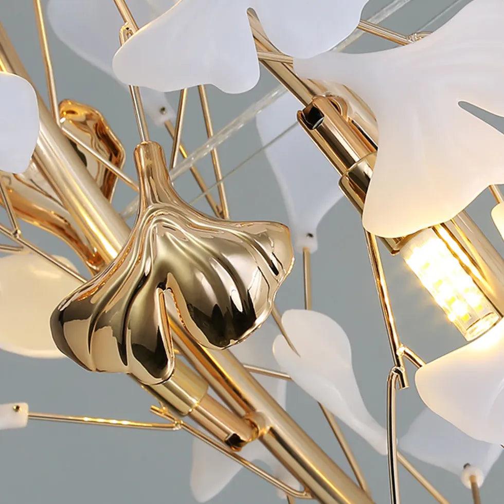 Circular Leaves Modern Gold Pendant Light - Clowas