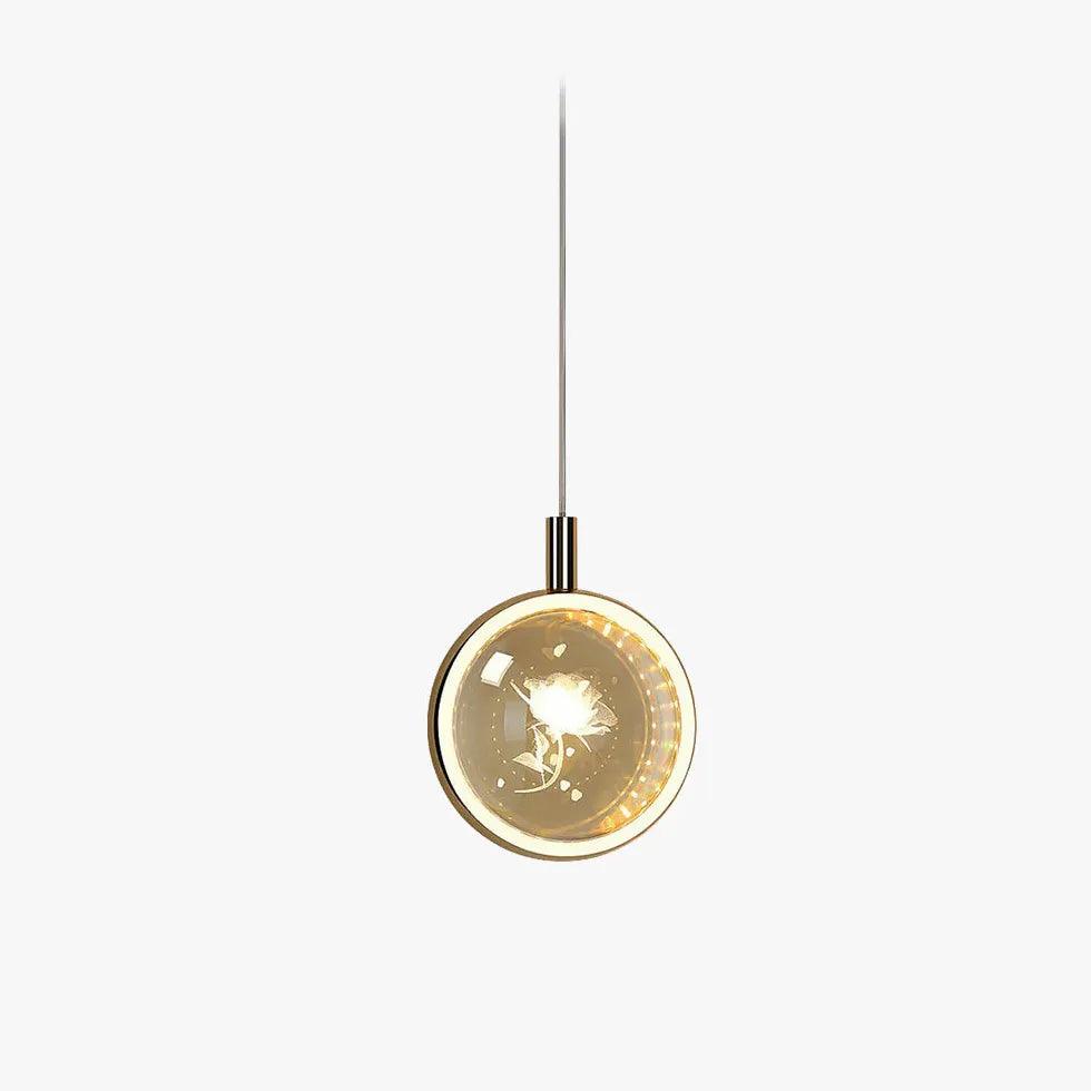 Circular Mirror Art Bedroom Gold Pendant Light - Clowas