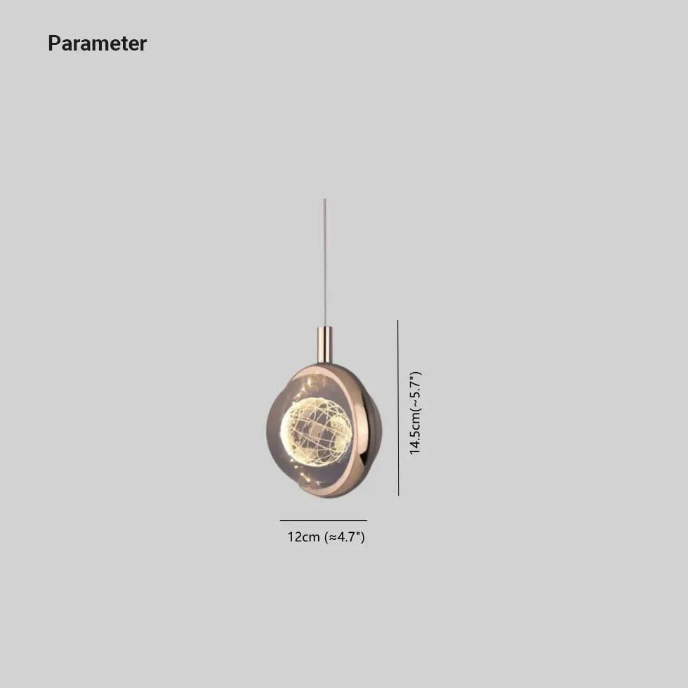 Circular Mirror Art Bedroom Gold Pendant Light - Clowas