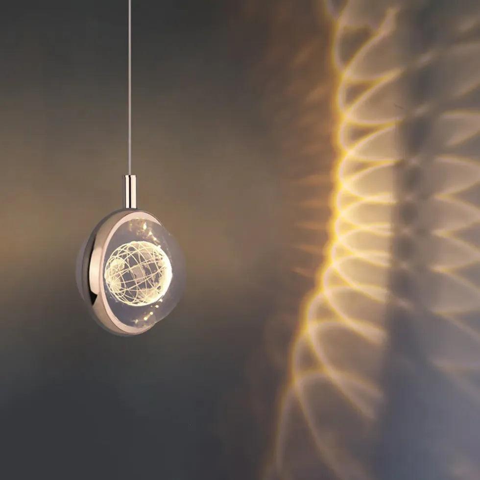 Circular Mirror Art Bedroom Gold Pendant Light - Clowas