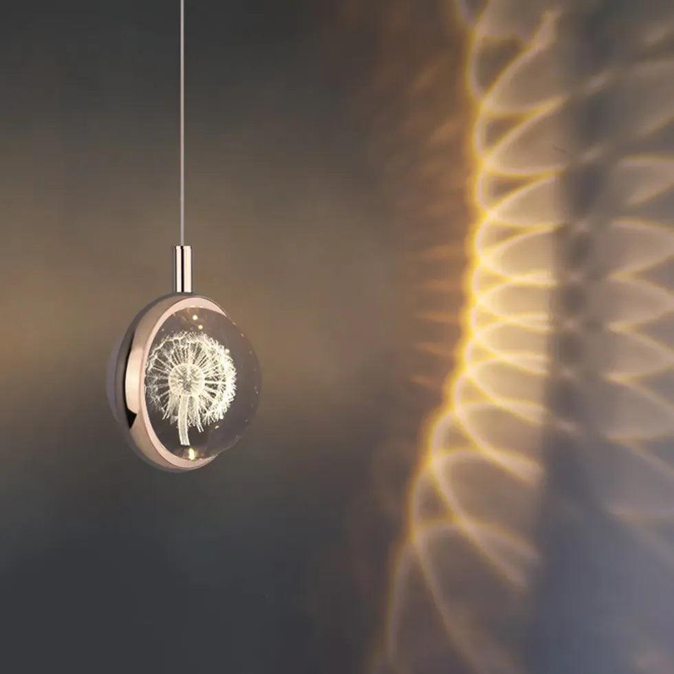 Circular Mirror Art Bedroom Gold Pendant Light - Clowas