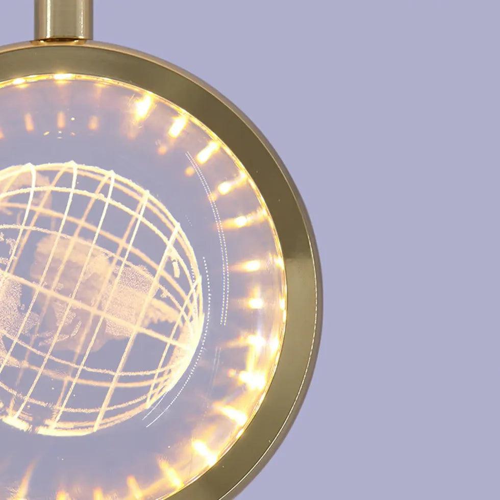 Circular Mirror Art Bedroom Gold Pendant Light - Clowas