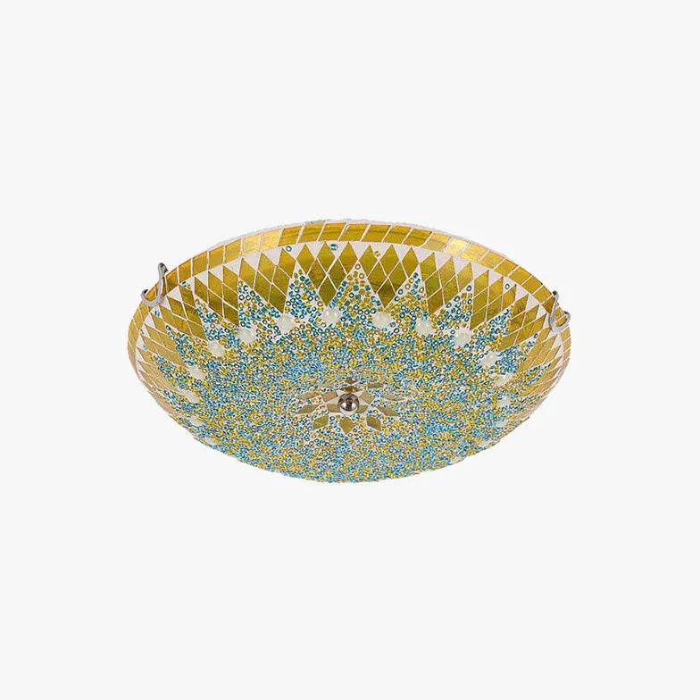 Circular Stitching Glass Modern Flush Ceiling Lights - Clowas