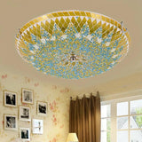 Circular Stitching Glass Modern Flush Ceiling Lights - Clowas
