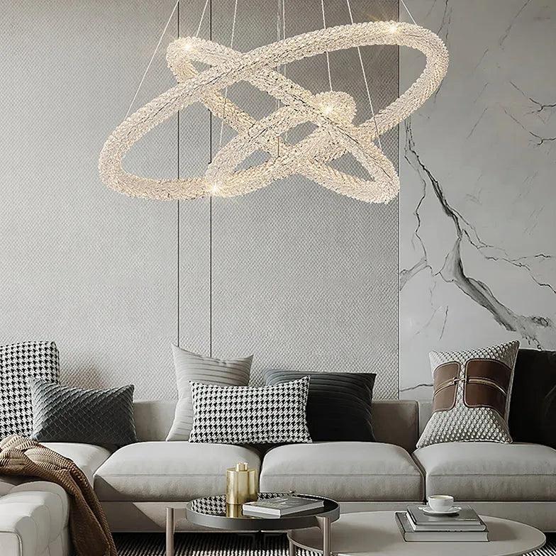 Circular Weaving Crystal Modern Pendant Light - Clowas
