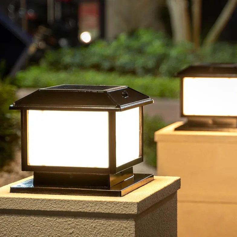 Classic Square Solar Outdoor Pillar Lights - Clowas