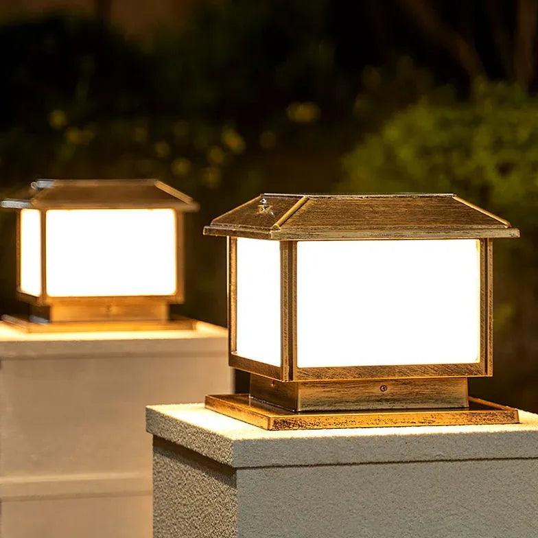 Classic Square Solar Outdoor Pillar Lights - Clowas