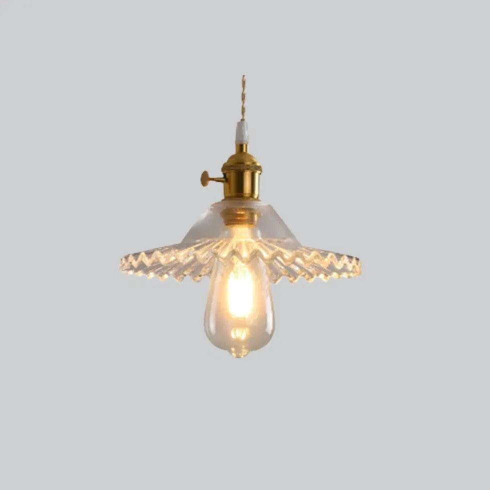 Clear Disc Glass Gold Vintage Pendant Light - Clowas