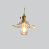 Clear Disc Glass Gold Vintage Pendant Light - Clowas