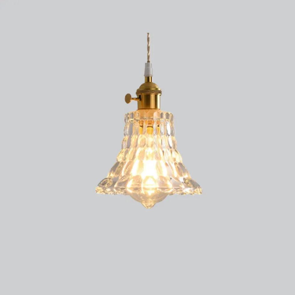 Clear Disc Glass Gold Vintage Pendant Light - Clowas