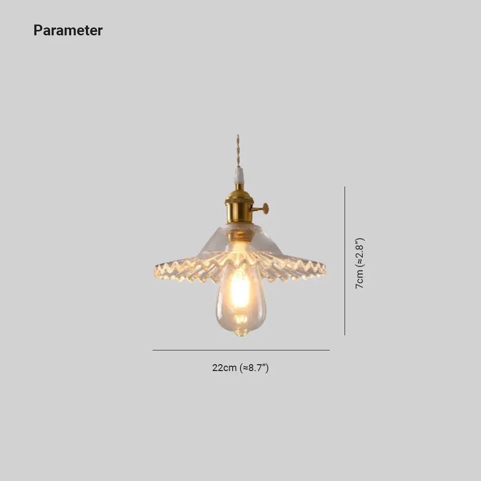 Clear Disc Glass Gold Vintage Pendant Light - Clowas