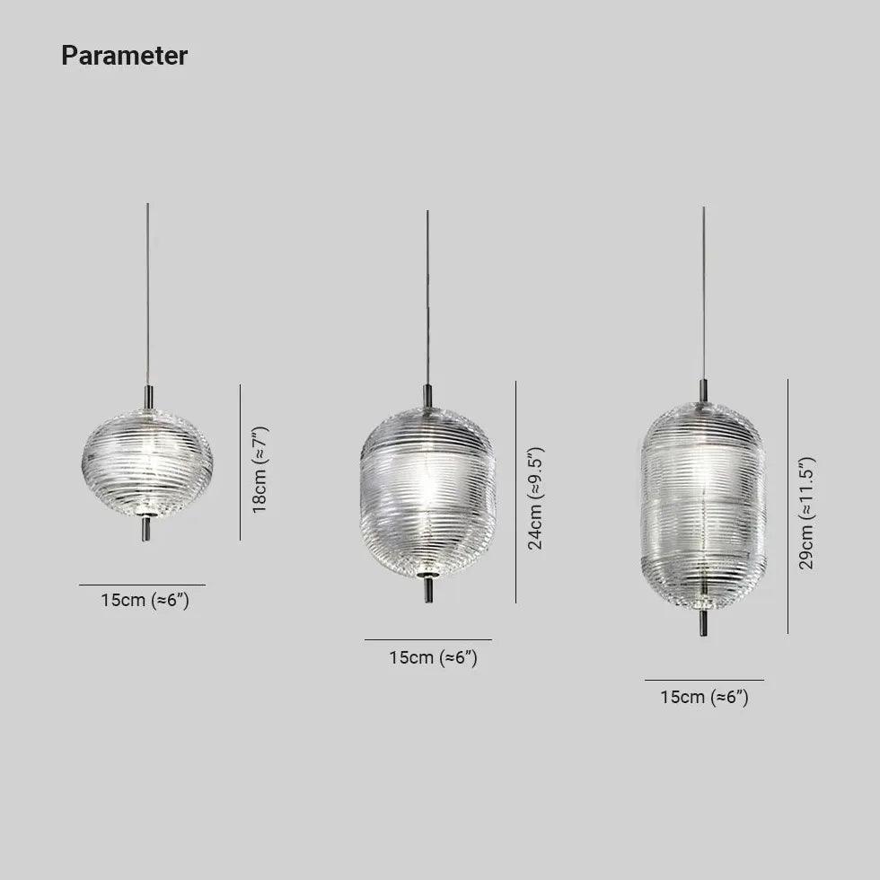 Clear Ribbed Glass Industrial Pendant Light - Clowas