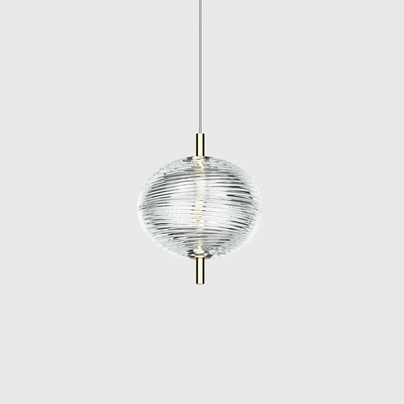 Clear Ribbed Glass Industrial Pendant Light - Clowas