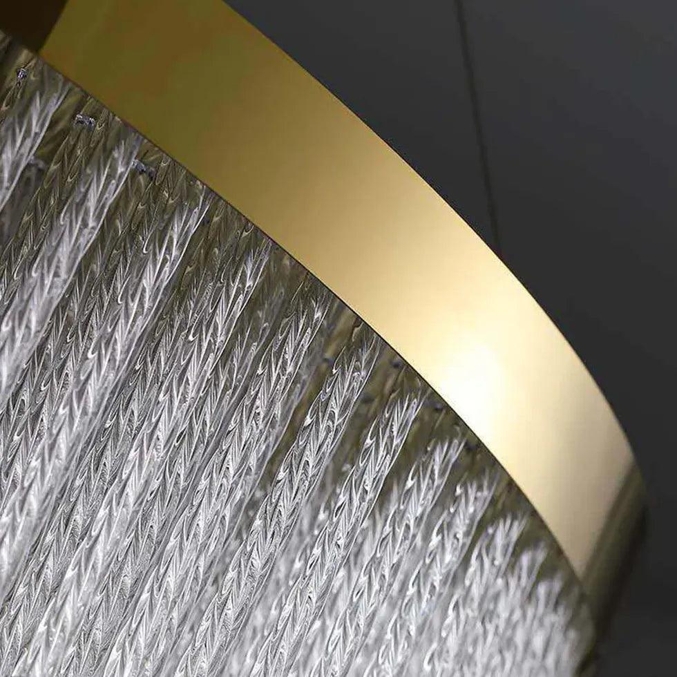 Crystal Tassel Gold Ring Pendant Chandelier - Clowas