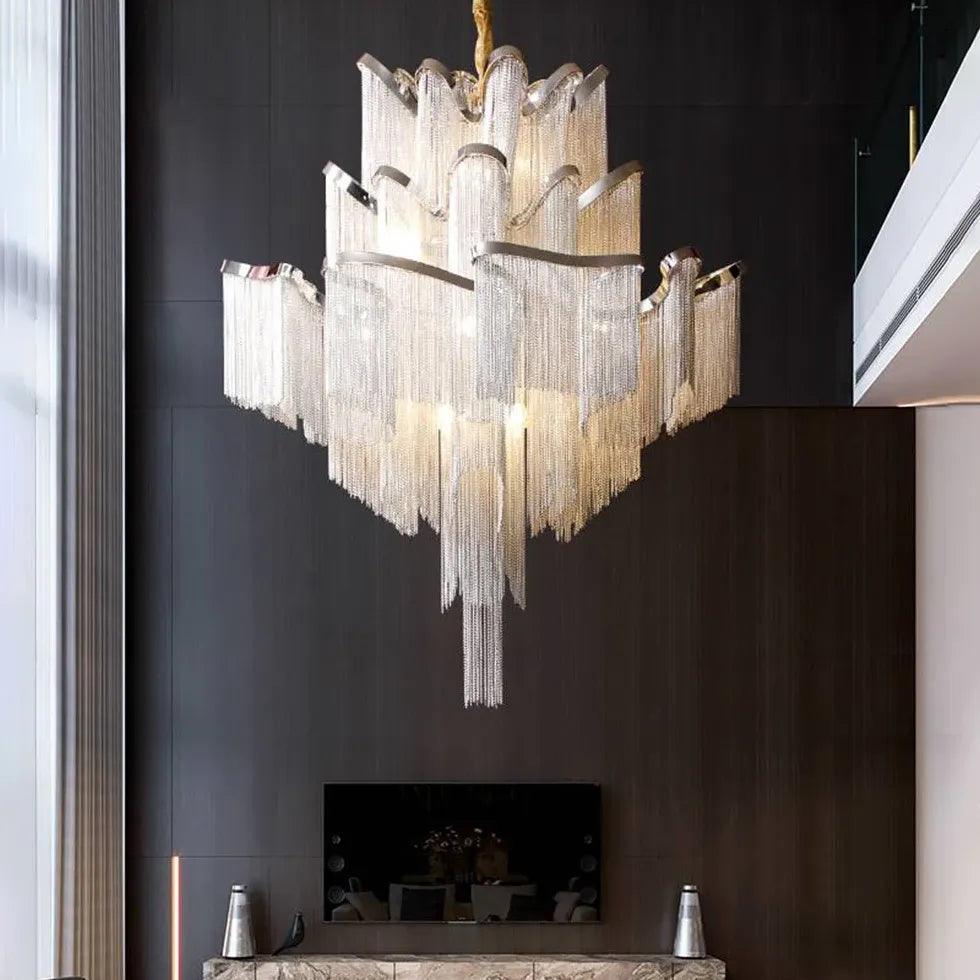 Silver Tassel Style Modern Luxury Pendant Light - Clowas